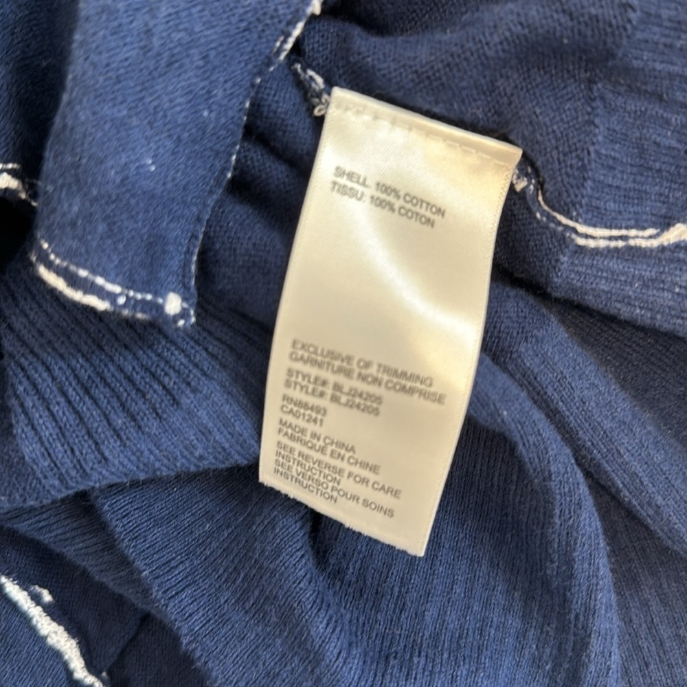 BLANC NOIR huntress  drape front cardigan in dress blues size small - Picture 8 of 8